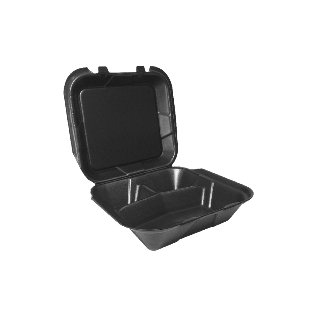 [12531] BANDEJAS 8X8 CON DIVISION COLOR NEGRO